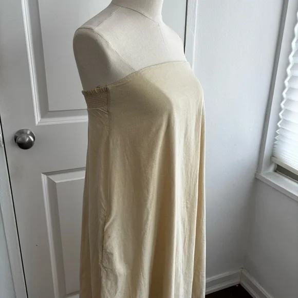 ZARA Beige Strapless Linen Dress - Picture 7 of 10